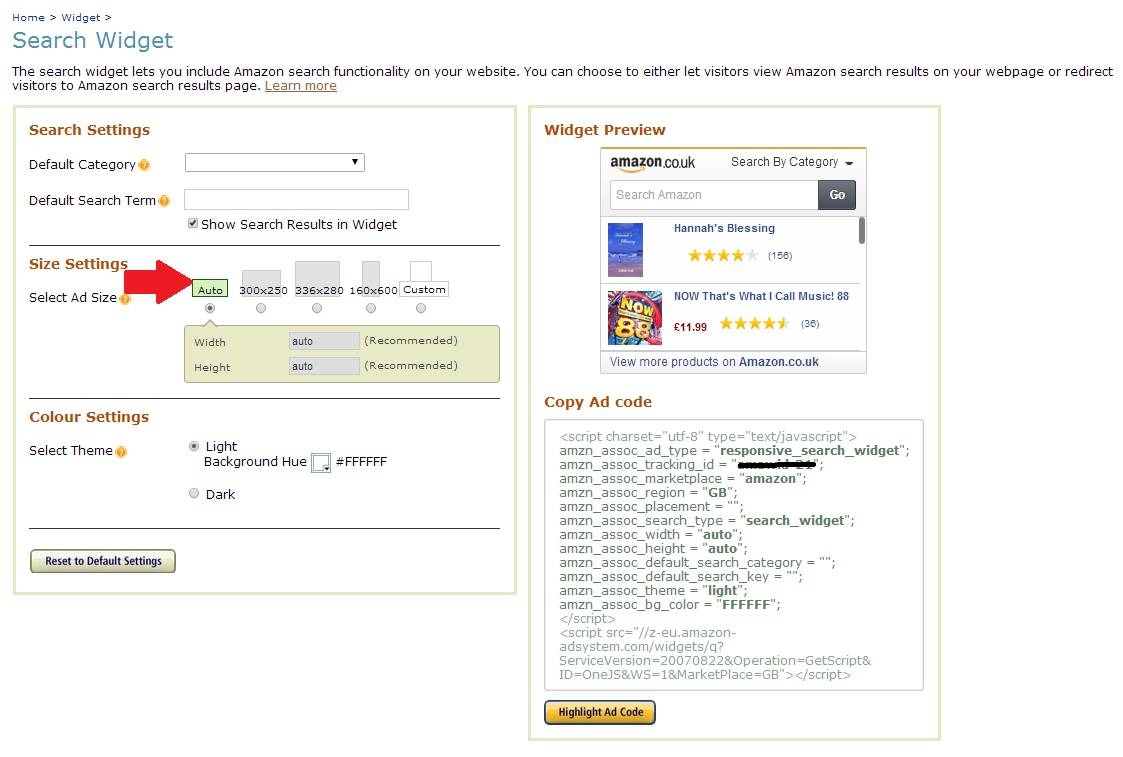 How to Set Up the Amazon Search Widget