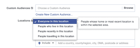 locations facebook ads